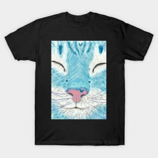 Blue cat face T-Shirt